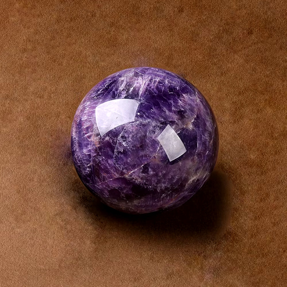 Natural Crystal Ball Fantasy Amethyst Crystal Ball Decoration Polished Home Decoration Exquisite Crafts Gifts Souvenirs Collecti