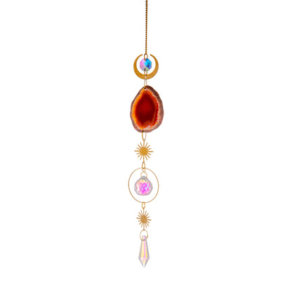 Agate Raw Stone Crystal Sun Catcher Rainbow Manufacture Hanging Window Vehicle Pendant Prism Ball