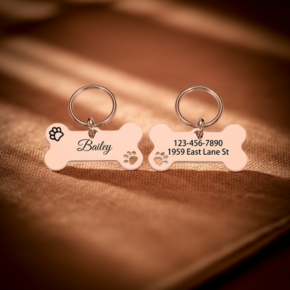 Custom Abstract Paw Print Pet Tag – Personalized Dog & Cat ID Tag with Name & Symbols