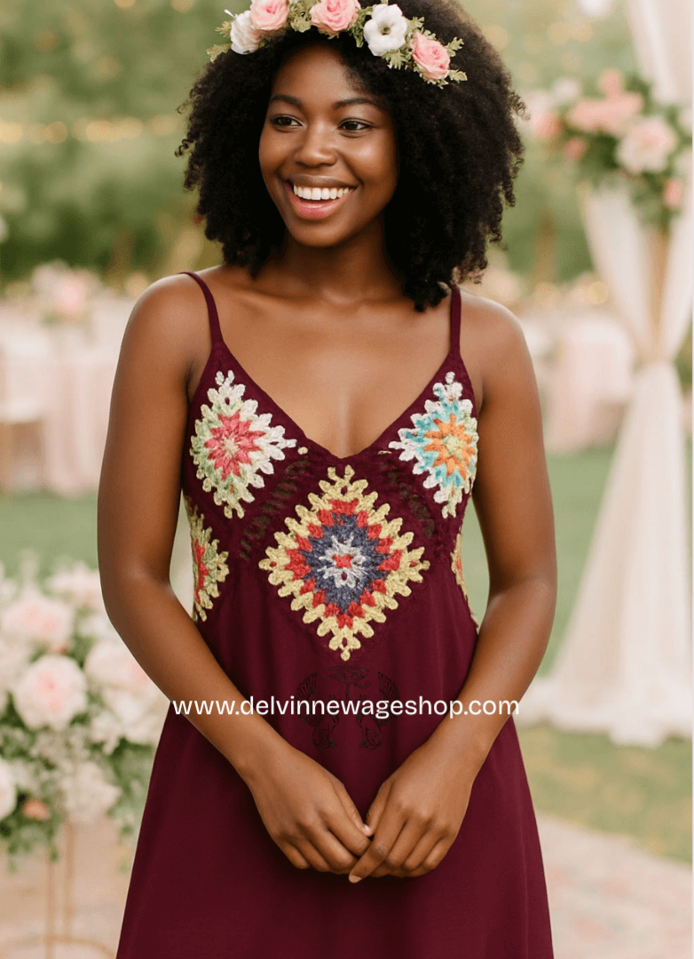 Boho Crocheted Suspender Dress – Sexy Backless Hollow Summer Outfit