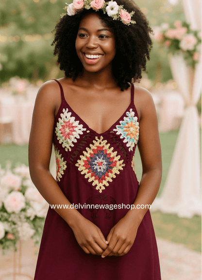Boho Crocheted Suspender Dress – Sexy Backless Hollow Summer Outfit