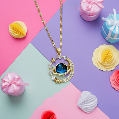 Celestial Moon & Star Pendant Necklace
