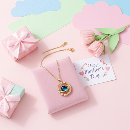 Celestial Moon & Star Pendant Necklace