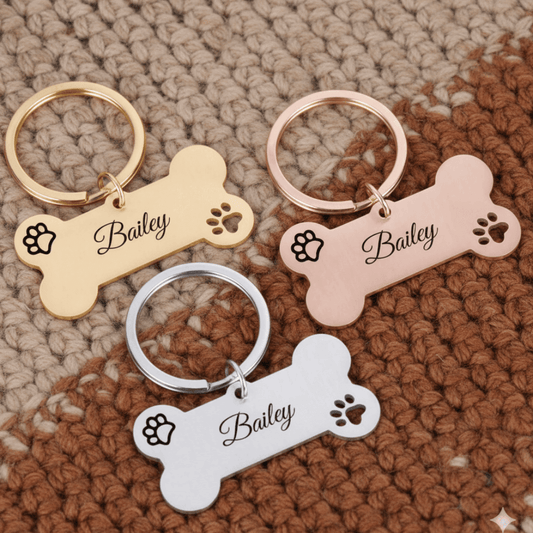 Custom Abstract Paw Print Pet Tag – Personalized Dog & Cat ID Tag with Name & Symbols