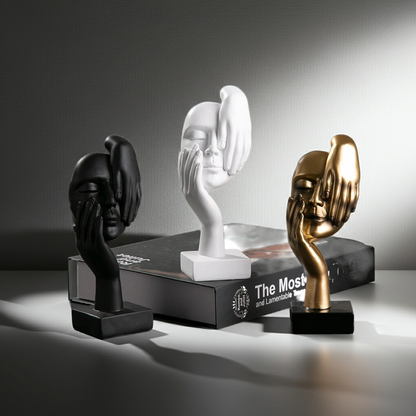 Resin Abstract Mask Face Statue Modern European Art Home Decor Figurine