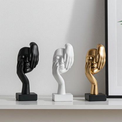 Resin Abstract Mask Face Statue Modern European Art Home Decor Figurine