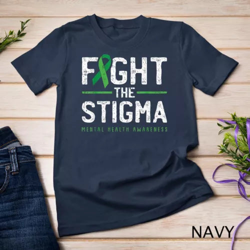 Fight The Stigma Mental Health Awareness Green Ribbon T-Shirt