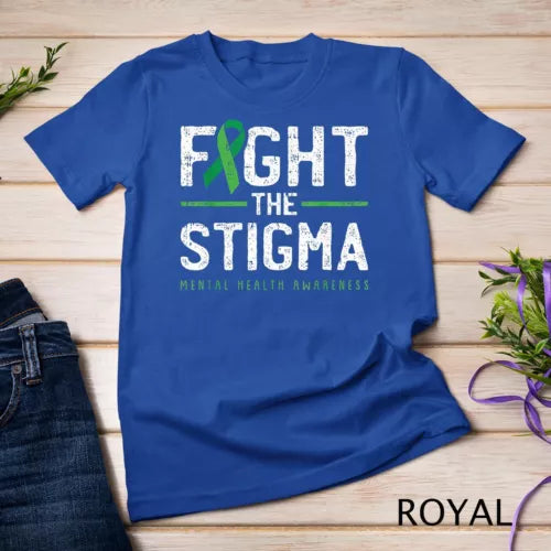 Fight The Stigma Mental Health Awareness Green Ribbon T-Shirt