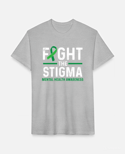 Fight The Stigma Mental Health Awareness Green Ribbon T-Shirt