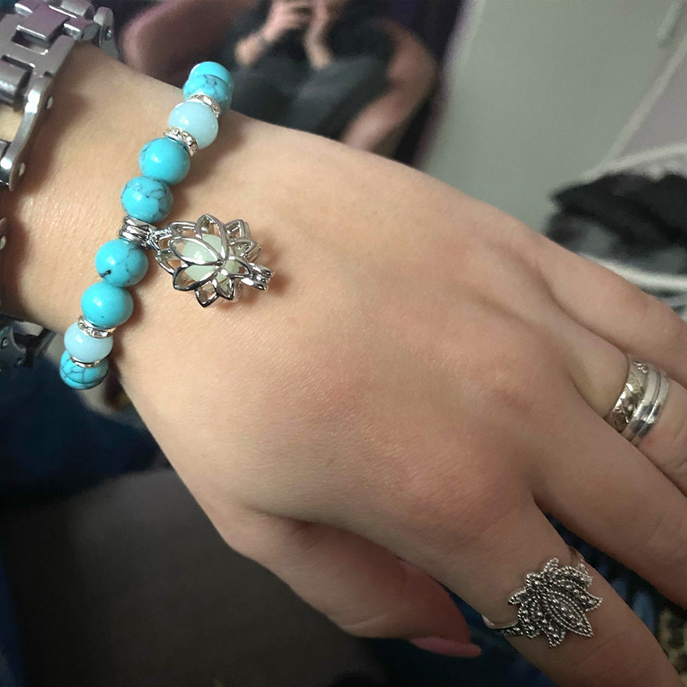 Glow in the Dark Lotus Natural Stone Bracelet