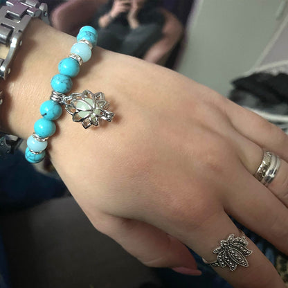 Glow in the Dark Lotus Natural Stone Bracelet