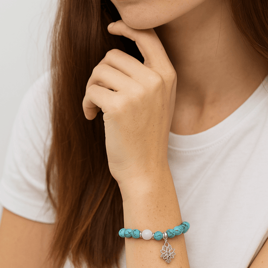 Glow in the Dark Lotus Natural Stone Bracelet