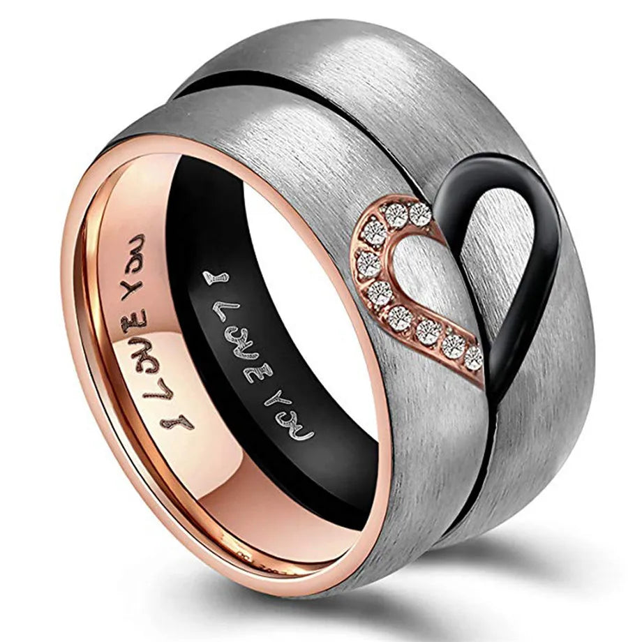 Heart Stainless Steel Couple Rings