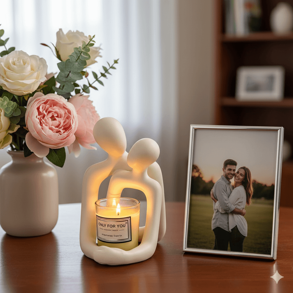 Heartwarming Loving Couple Resin Statue - A Timeless Modern Home Decor Accent for Bookshelves, Office Desks, and Nightstands