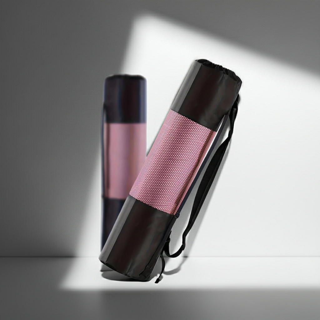 Breathable Yoga Mat Storage Mesh Bag Durable Black Fitness Shoulder Carrier