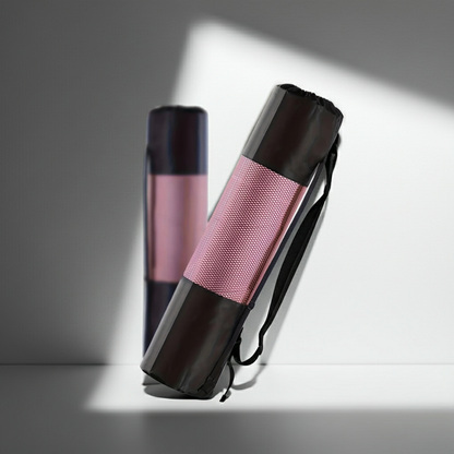 Breathable Yoga Mat Storage Mesh Bag Durable Black Fitness Shoulder Carrier