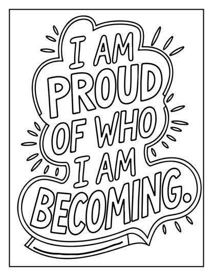 Positive Affirmation Colouring Page (Digital Download)