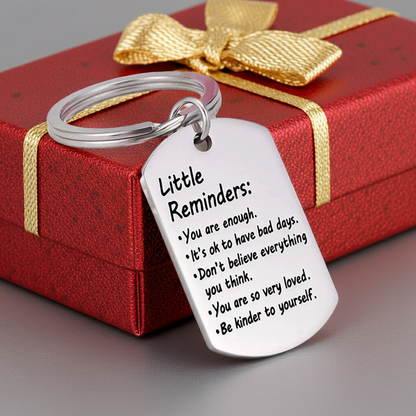 Little Reminders Keychain, Mental Health Gift, You Are Enough Key, Daily Affirmation Inspiration Uplifting Quotes, Self Love