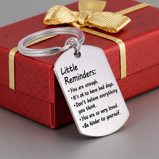 Little Reminders Keychain, Mental Health Gift, You Are Enough Key, Daily Affirmation Inspiration Uplifting Quotes, Self Love