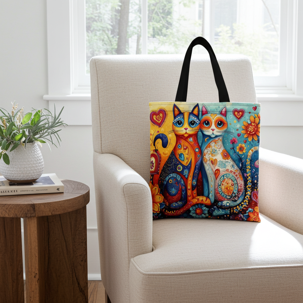 Multicolour Cat Large Capacity Tote Bag