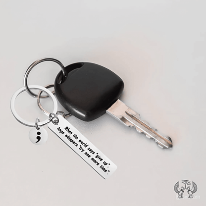 Mental Health Awareness Keychain: Semicolon Inspirational Jewelry