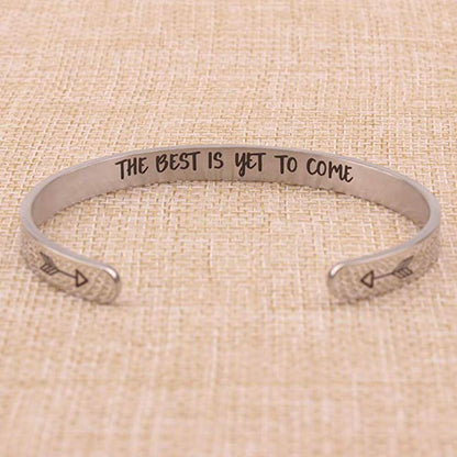 Motivational C-Shaped Titanium Steel Bracelet