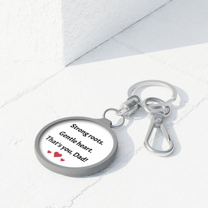 Personalized Father’s Day Keyring – ‘Strong Roots. Gentle Heart.’ Acrylic Keychain Gift for Dad