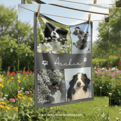 Personalized Pet Flannel Blanket with Name & Photo – Custom Dog or Cat Gift for Home, Camping & Travel