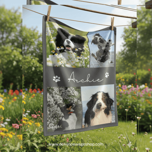 Personalized Pet Flannel Blanket with Name & Photo – Custom Dog or Cat Gift for Home, Camping & Travel