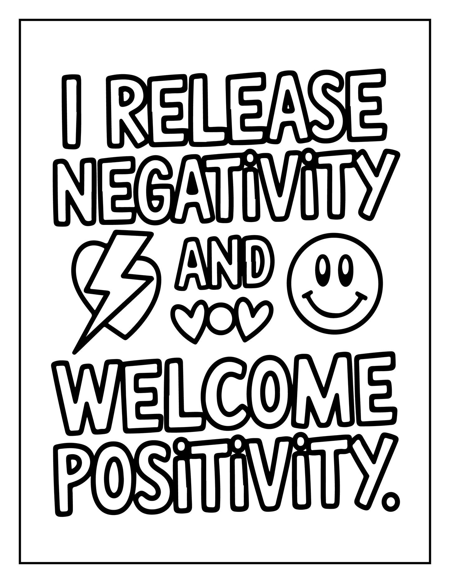 Positive Affirmation Colouring Page (Digital Download)