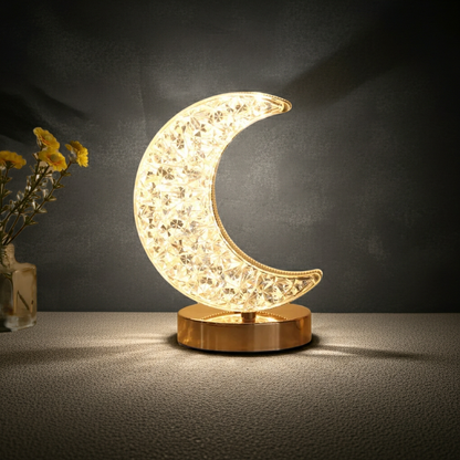 Crystal Touch Dimming Moon Night Light Rechargeable LED Bedroom Decor