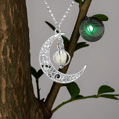 Fashion Moon Natural Glowing Stone Healing Necklace