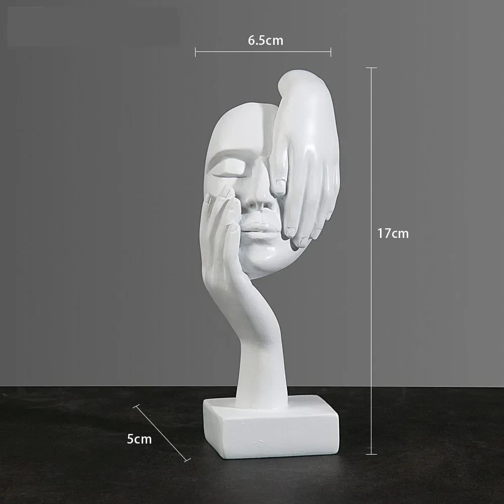 Resin Abstract Mask Face Statue Modern European Art Home Decor Figurine