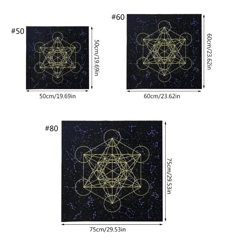 Geometric Metatron’s Cube Tarot Tablecloth
