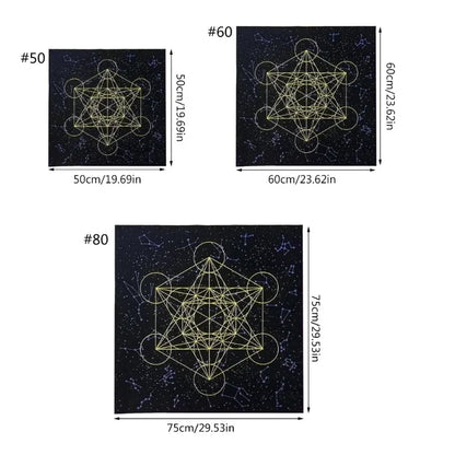 Geometric Metatron’s Cube Tarot Tablecloth