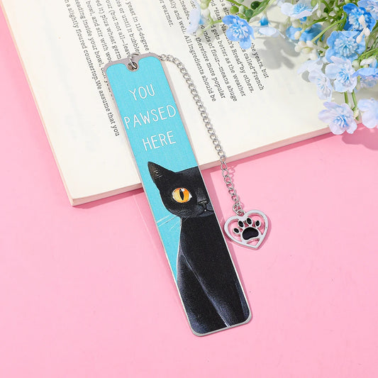 Black Cat Metal Bookmark – Cute Gift for Cat Lovers, Readers, and Book Enthusiasts