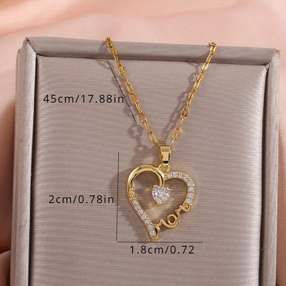 Mother Love Letter Pendant Necklace for Women Emotional Mom Gift for Mother’s Day and Anniversary
