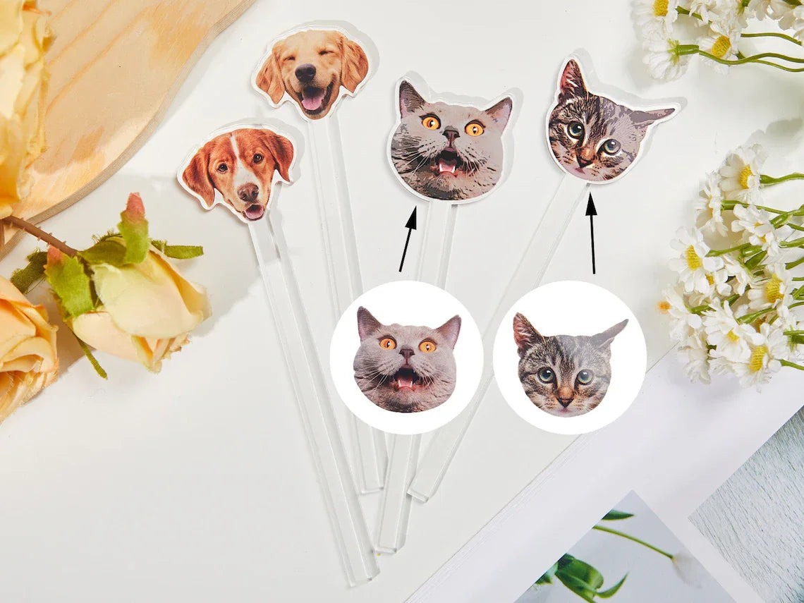 Custom Pet Cocktail Stirrers – Personalized Acrylic Drink Stirs for Weddings, Parties & Gifts
