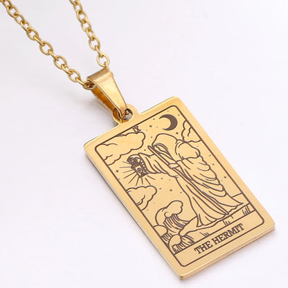 Tarot Card Necklace Stainless Steel