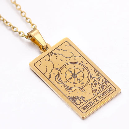 Tarot Card Necklace Stainless Steel