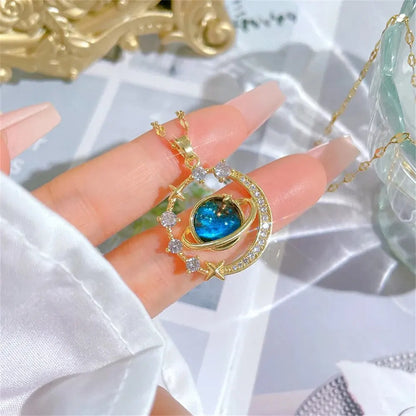 Celestial Moon & Star Pendant Necklace