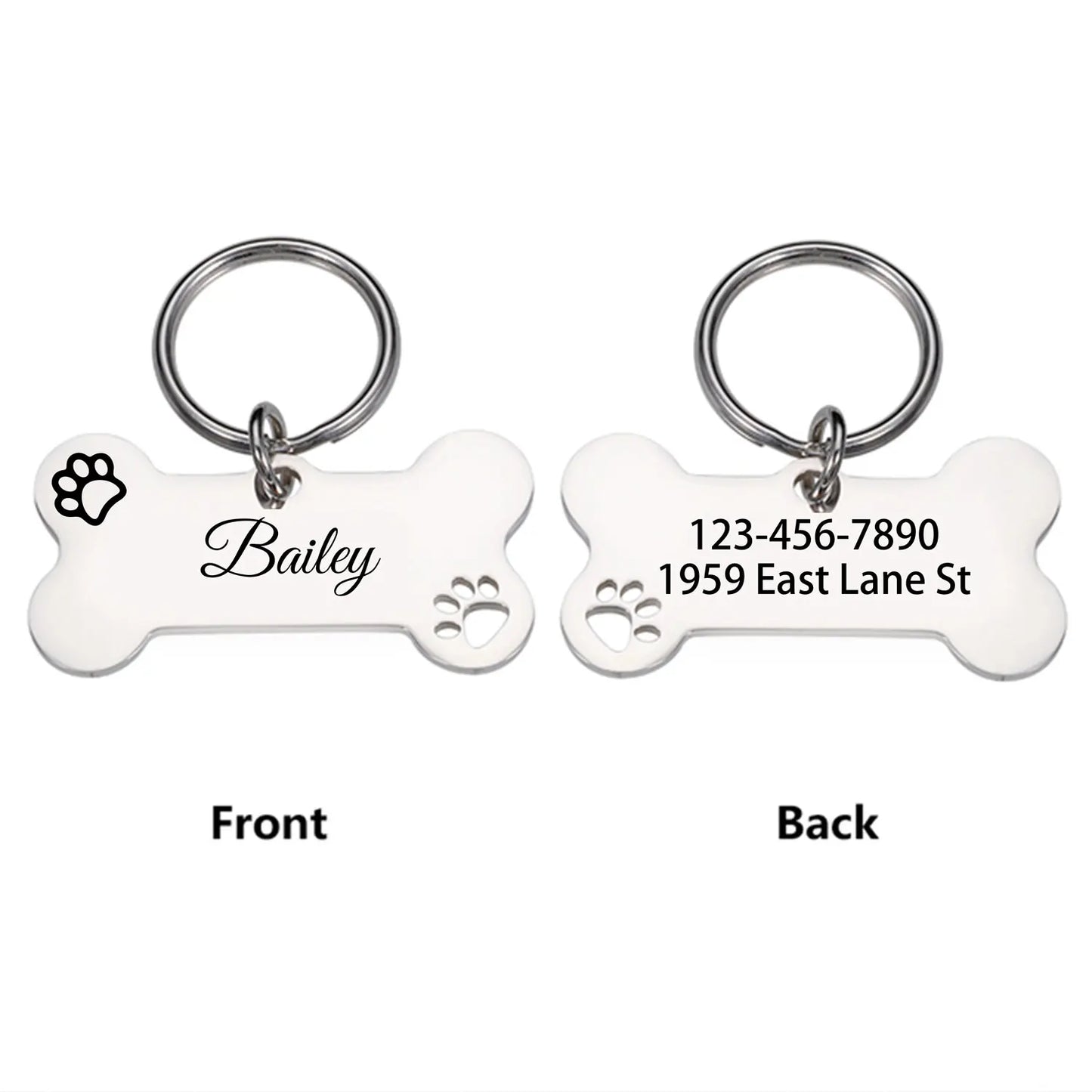 Custom Abstract Paw Print Pet Tag – Personalized Dog & Cat ID Tag with Name & Symbols