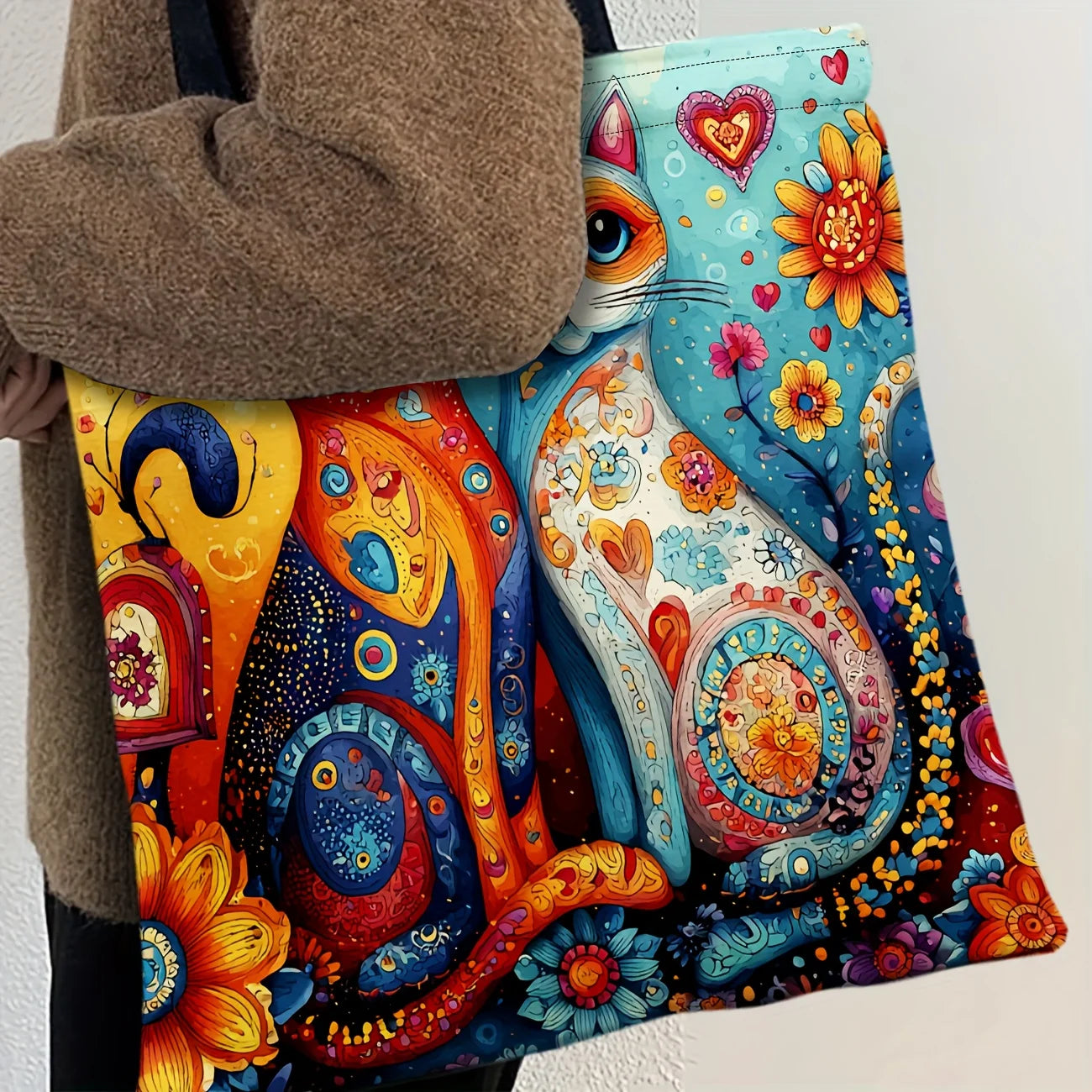 Multicolour Cat Large Capacity Tote Bag