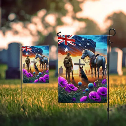 Anzac Day Animals in War Purple Poppy