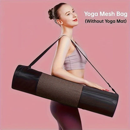 Breathable Yoga Mat Storage Mesh Bag Durable Black Fitness Shoulder Carrier
