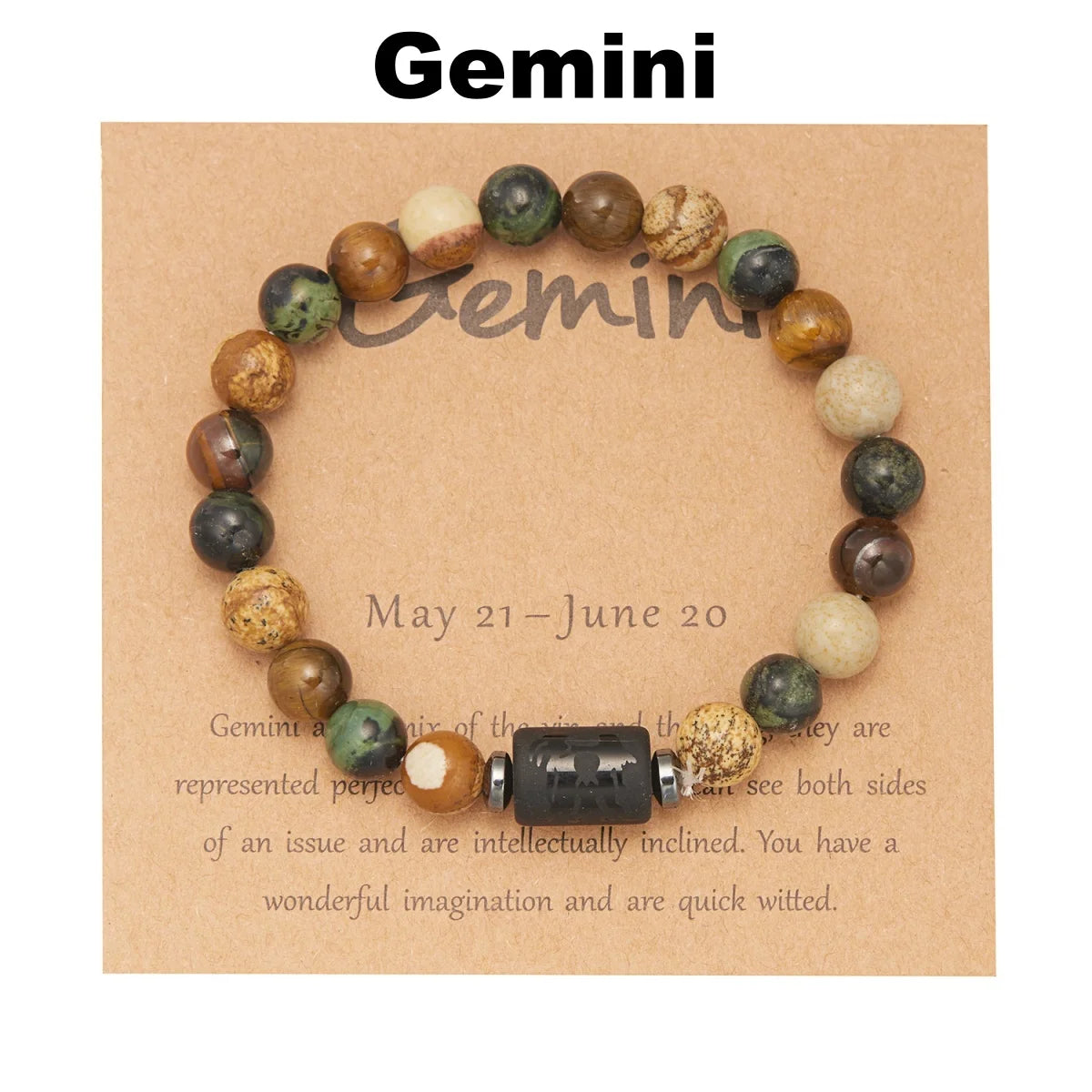 12 Zodiac Sign Constellation Natural Stone Beaded Bracelet with Tiger Eye 8mm Beads for Women and Men