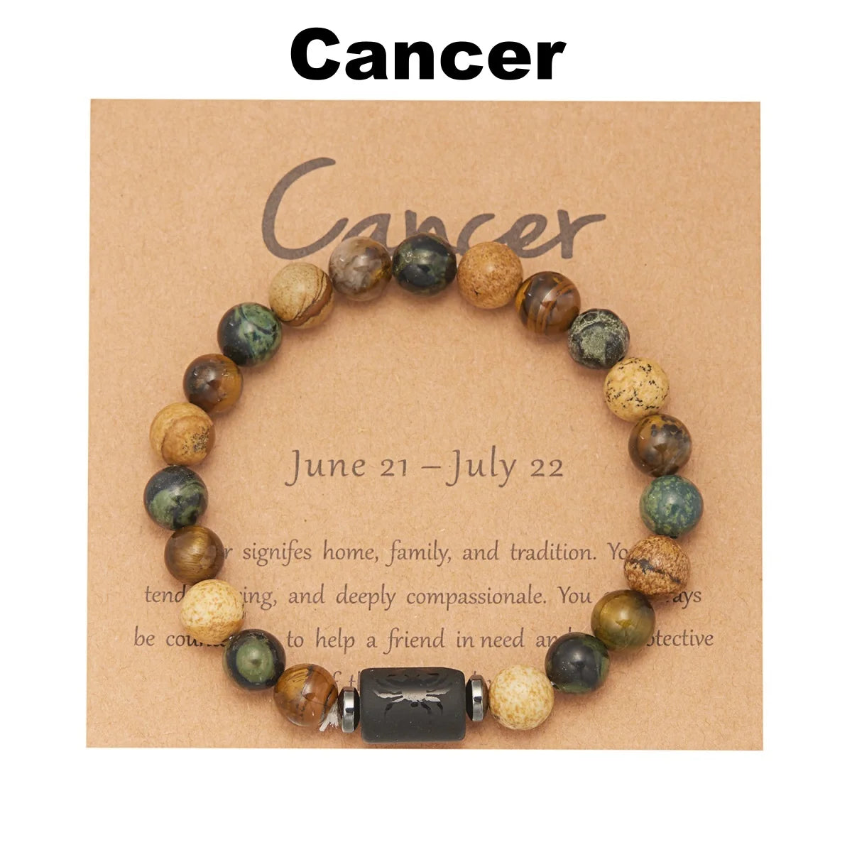 12 Zodiac Sign Constellation Natural Stone Beaded Bracelet with Tiger Eye 8mm Beads for Women and Men
