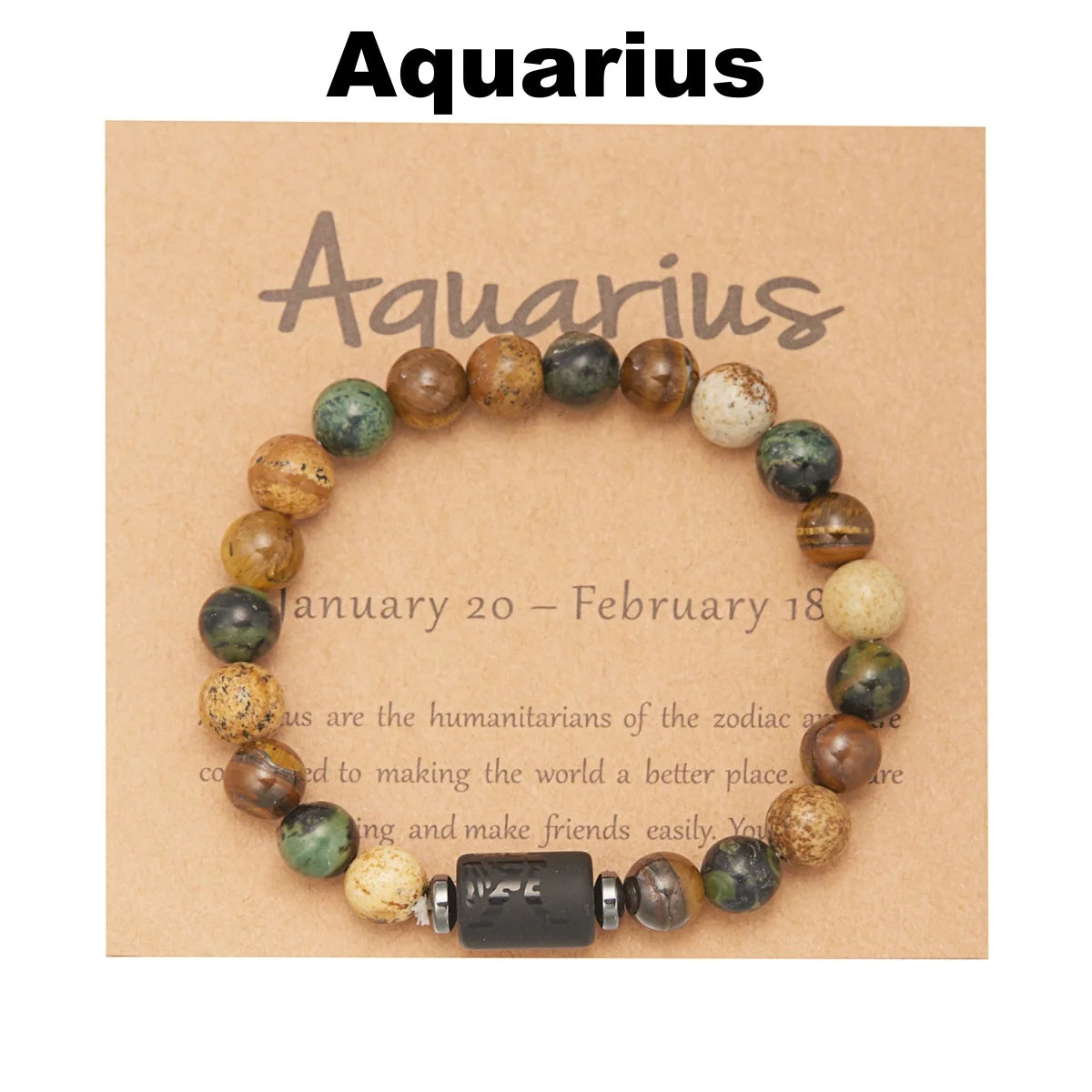 12 Zodiac Sign Constellation Natural Stone Beaded Bracelet with Tiger Eye 8mm Beads for Women and Men