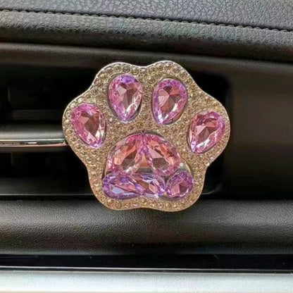 Diamond Cat Paw Car Air Freshener Clip | Stylish Pet Lover Car Accessory