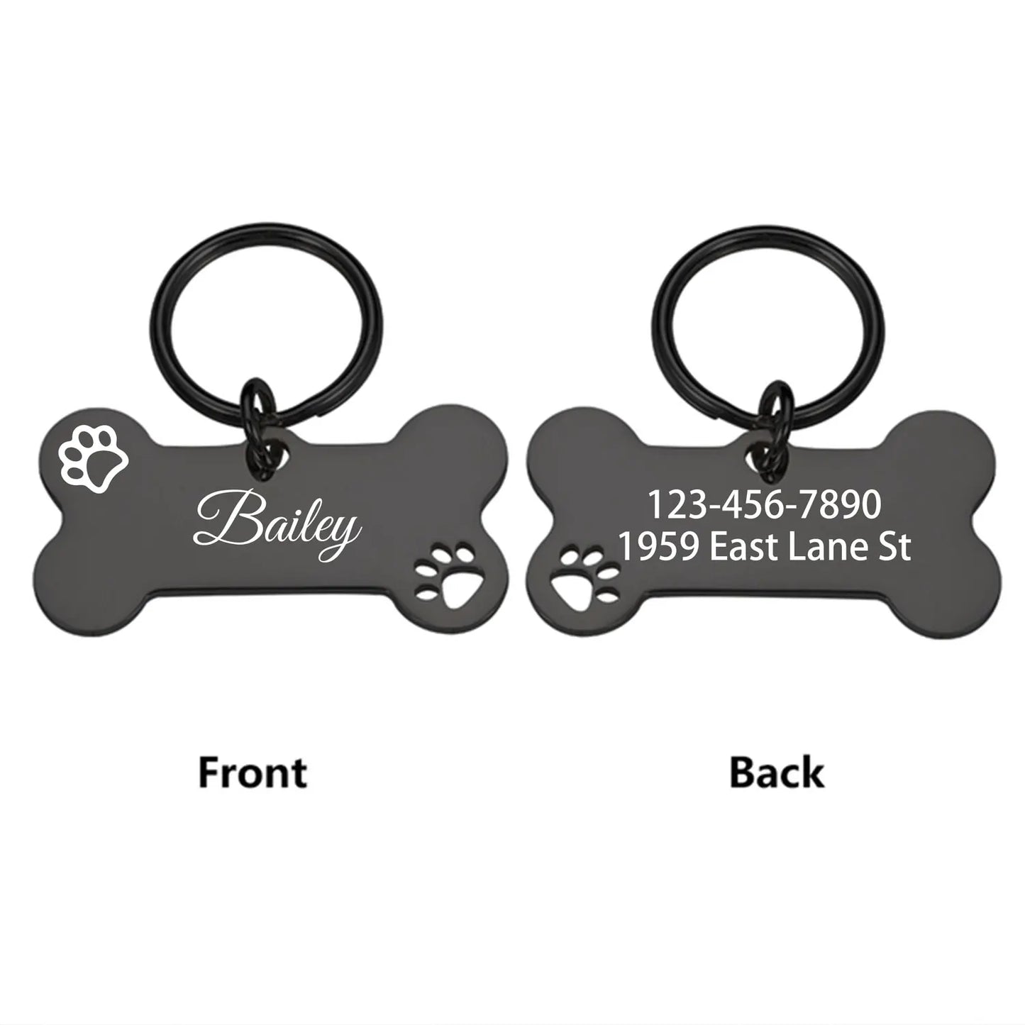 Custom Abstract Paw Print Pet Tag – Personalized Dog & Cat ID Tag with Name & Symbols